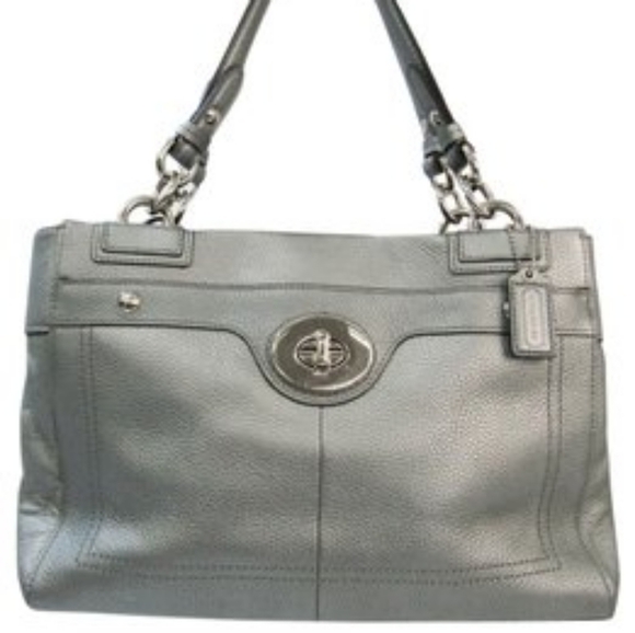 Coach Handbags - COACH Carryall Penelope F16531 Silver Leather Tote